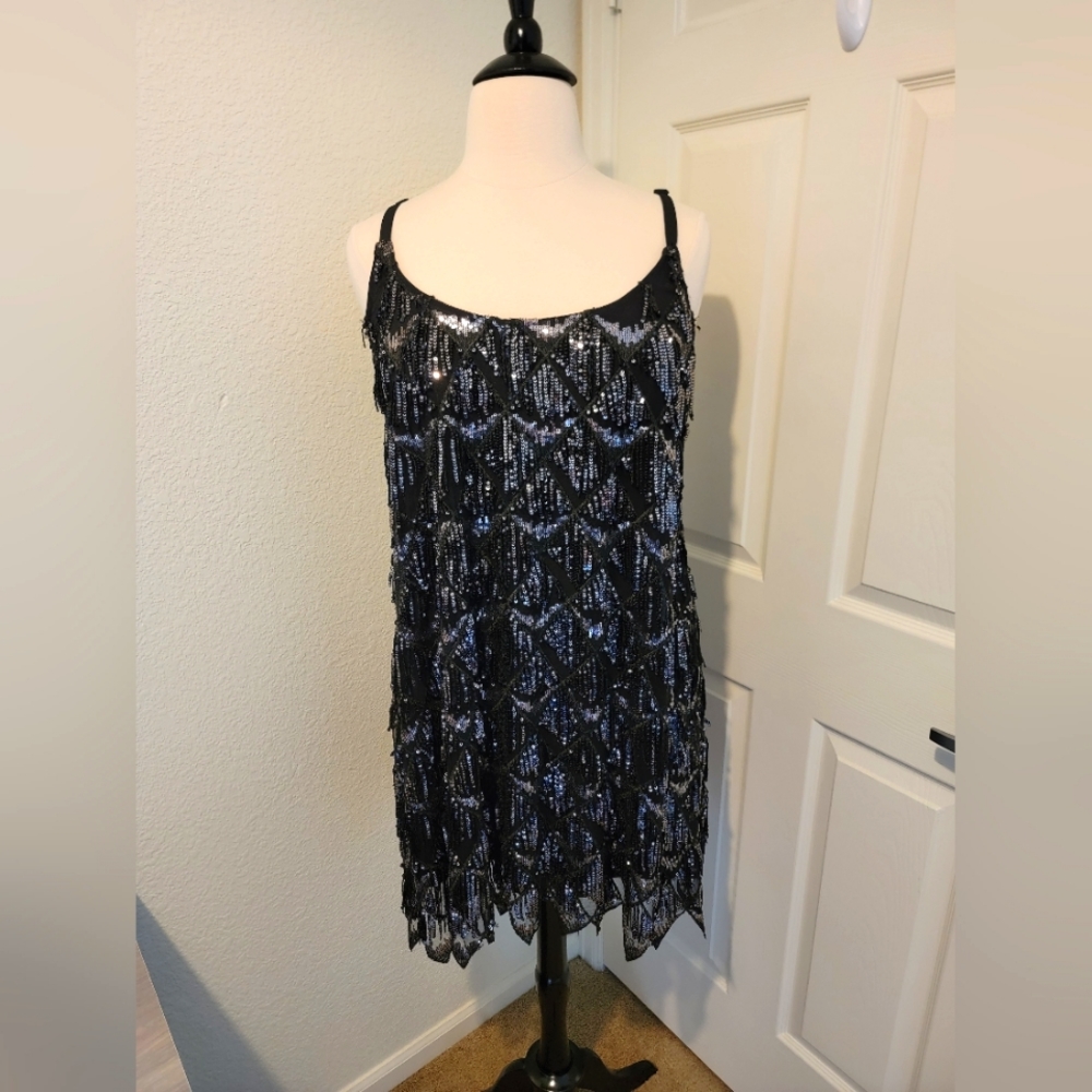 Black and Silver Sequin mini dress